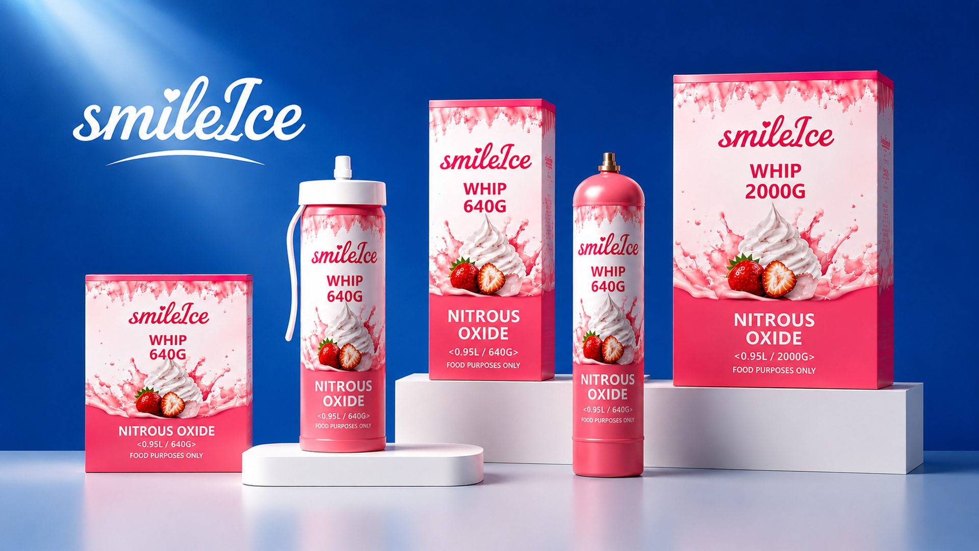 Smile Ice Qi wholesale N2O cream whipper and culinary gas canisters for global distributors